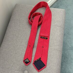 Massimo Dutti Red and White Patterned Tie